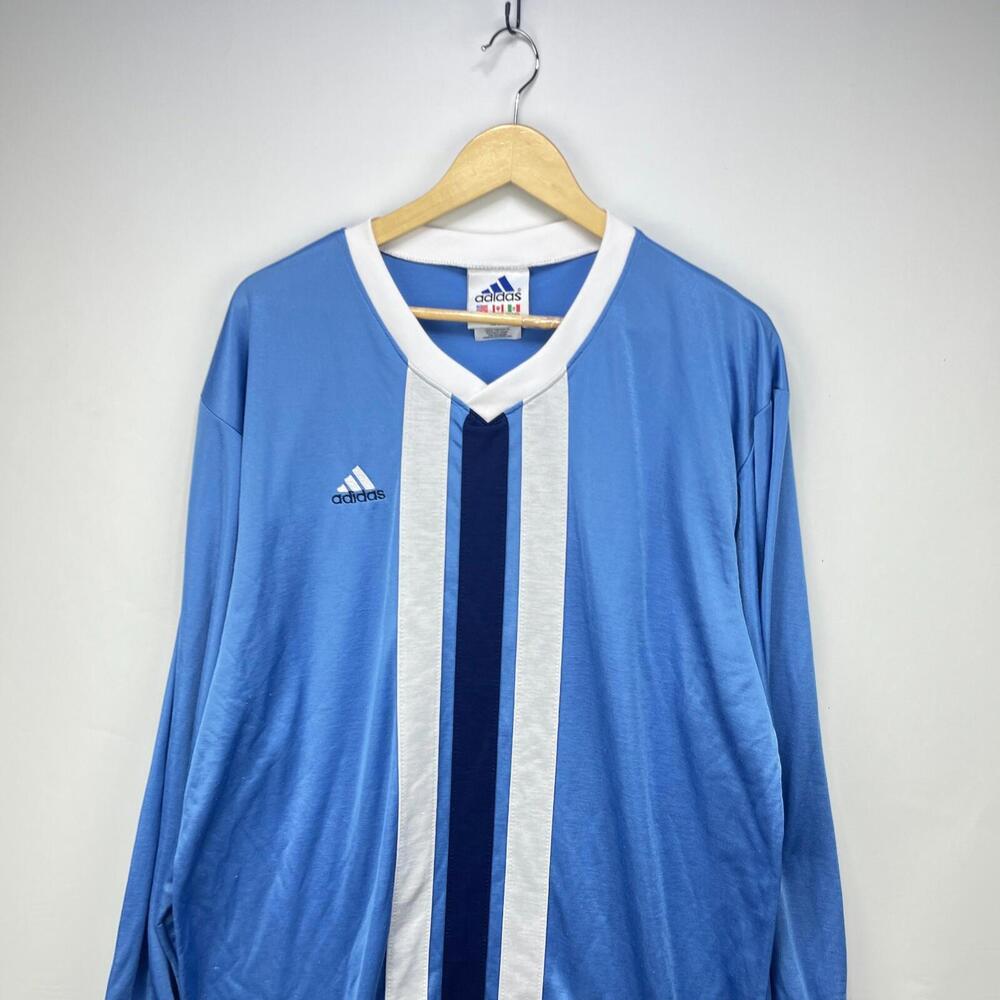 Vintage 90s Adidas Soccer Jersey Long Sleeve Shirt XL - Picture 2 of 8